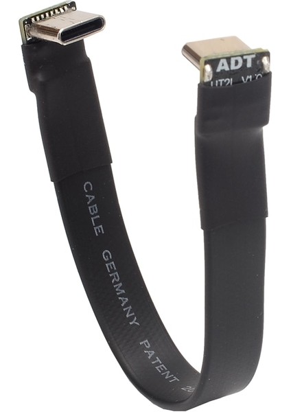 T2D-T2D 40CM Usb2.0 Tip-C Şerit Düz Kablo Emı Kalkan Uzatma Fpc Kablosu USB 2.0 Usb-C 90 Derece Yukarı/aşağı Açılı Konnektör 5cm-3m Tv Pc Için (Yurt Dışından)