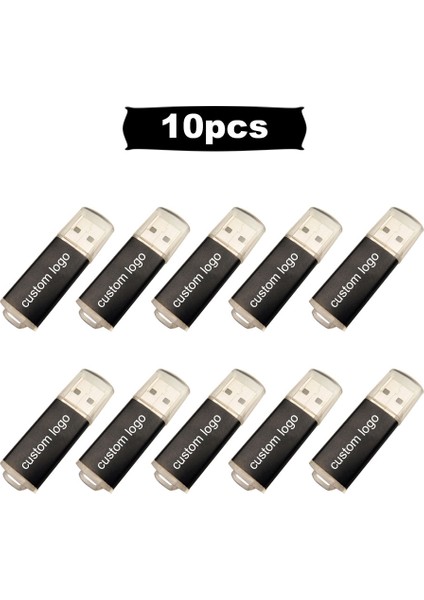 Siyah USB 2.0 1 GB x 10 Adet 10 Adet/grup USB Sopa Mini Kalem Sürücü USB Flash Sürücüler 128 GB Pendrive 64GB 32GB 16GB Metal Disk Cle USB Ücretsiz Özel Logo (Yurt Dışından)