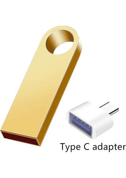Altın Tipcbeyaz 128GB USB Flash Sürücü 64GB Metal Pendrive 128GB Yüksek Hızlı USB Bellek 32GB Kalem Sürücü 16GB USB Flash 256GB 512GB (Yurt Dışından)