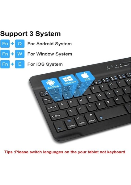 Yeşil ve Fare 10 Inç Kablosuz Bluetooth Klavye ve Fare Ipad Tablet Telefon Dizüstü Şarj Edilebilir Mini Klavye Fare Samsung Xiaomi Için (Yurt Dışından)