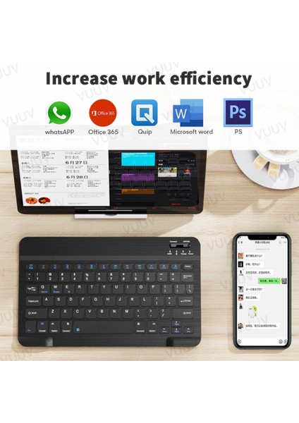 Tablet Telefon Için Ispanyolca Siyah Ispanyolca Bluetooth Uyumlu Klavye Rusça Portekizce Android Ios iPad Için Mini Kablosuz Tablet Klavye (Yurt Dışından) fırsatları