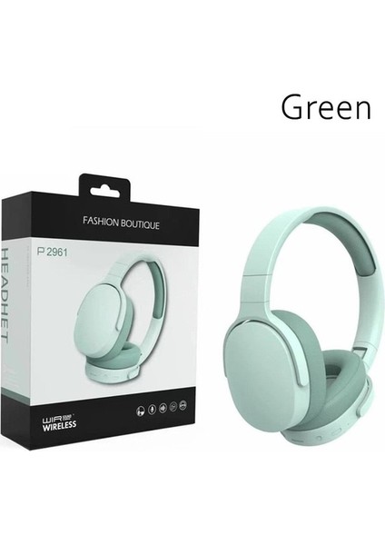Yeşil Kulaklıklar Bluetooth Kulaklık Stereo Hıfı Kulaklık Kablosuz Subwoofer Oyun Kulaklık Desteği Tf Kart/aux, Telefon Dizüstü Tv Ps4 Için (Yurt Dışından)