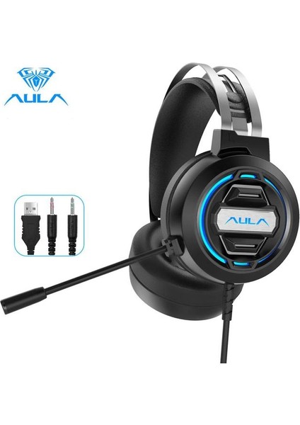 3.5mm ve USB S603 Oyun Kulaklıkları Kablolu Kulaklık Oyun Kulaklıkları Pc Bilgisayar Ps4 Dizüstü Bilgisayar Için Mikrofon ile Derin Bas Stereo Kulaklık (Yurt Dışından)