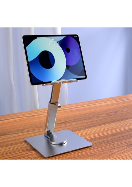 P2026 Gümüş Alüminyum H06 Tablet Standı Masa Yükseltici 360 ° Döndürme Çok Açılı Yüksekliği Ayarlanabilir Katlanabilir Tutucu Dock Xiaomi iPad Tablet Lap Için (Yurt Dışından) fırsatları