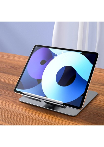 P2026 Gümüş Alüminyum H06 Tablet Standı Masa Yükseltici 360 ° Döndürme Çok Açılı Yüksekliği Ayarlanabilir Katlanabilir Tutucu Dock Xiaomi iPad Tablet Lap Için (Yurt Dışından) indirimleri