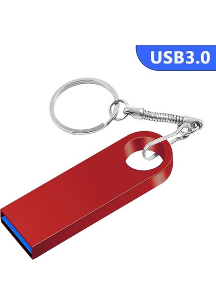 Kırmızı 3.0 64GB Metal Anahtarlık USB 3.0 Flash Sürücü Metal Kalem Sürücü 128GB 64GB 32GB 16GB 8gb Pendrive Su Geçirmez Bellek USB Sopa Yüksek Hızlı (Yurt Dışından)