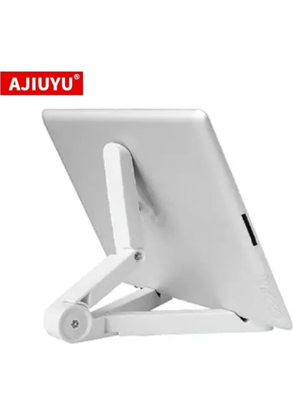 Beyaz Ajıuyu Evrensel Katlanabilir Tablet Telefon Tutucu Ayarlanabilir Braket Masaüstü Standı Tripod Desteği iPhone 13 Pro Max iPad Pro Air (Yurt Dışından) fiyatları