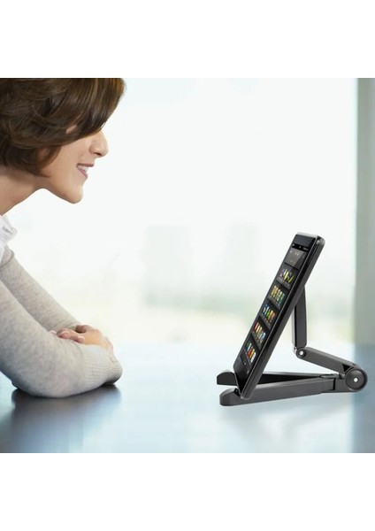 Beyaz Ajıuyu Evrensel Katlanabilir Tablet Telefon Tutucu Ayarlanabilir Braket Masaüstü Standı Tripod Desteği iPhone 13 Pro Max iPad Pro Air (Yurt Dışından) fırsatları