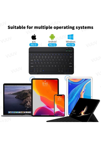 Portekizce Siyah Ispanyolca Bluetooth Uyumlu Klavye Tablet Telefon Için Rusça Portekizce Android Ios Mini Kablosuz Tablet Klavye iPad Için (Yurt Dışından) modelleri