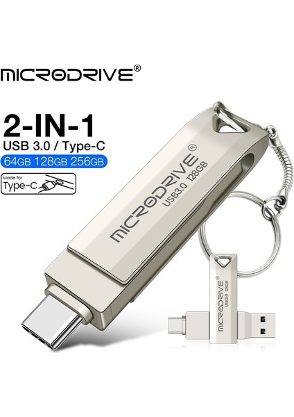 128 GB 2 In 1 Tip C USB 3.0 Flash Sürücü 64 GB 128 GB 256 GB Huawei/andriods Akıllı Telefon Için Yüksek Hızlı Tak ve Çalıştır Bellek Disk USB Sopa (Yurt Dışından)