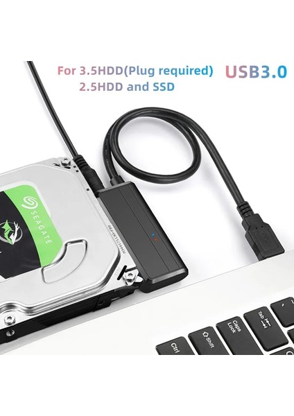 Ab Tak B ile 45 cm USB Sata 3 Kablo Sata USB 3.0 Adaptörüne 5 Gbps Desteği 2.5/3.5ın Harici SSD HDD Adaptörü Sabit Sürücü 3.5 Sata 3 Usb'ye Adapt Pc (Yurt Dışından)