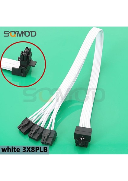 Beyaz 3X8PM 80 cm Modüler Kablo 2 * Gpu 8 Pin'den 16 Pin'e 3* Gpu 8 Pin Erkek Pcı-E 5.0 12VHPWR Rtx 4090, Sezonluk Psu 16AWG 600 W Adaptör Kablosu (Yurt Dışından)
