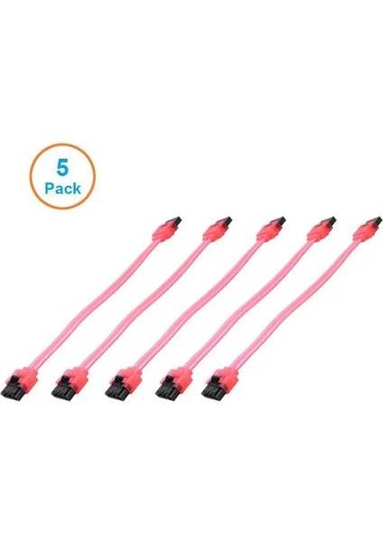 Düz Uv Kırmızı 25 cm 5 Adet 10 cm Sata 3.0 Sabit Sürücü 6 Gb/s Seri Ata Veri Kablosu 90 Açılı 180 Konektör Sata3 Sataııı 6 Gbps Sabit Disk, SSD Adaptörü (Yurt Dışından)
