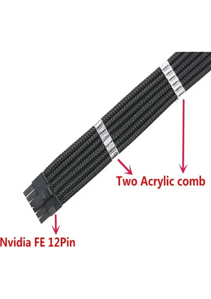 Özel Psu Modeli 20CM Premium 3.0 Serisi Nvidia Mini 12PIN - Çift 2 Adet Cpu Erkek 8pin Atx Modüler Kablo Güç Kaynağı Kablosu Corsair Antec Psu Modeli (Yurt Dışından)