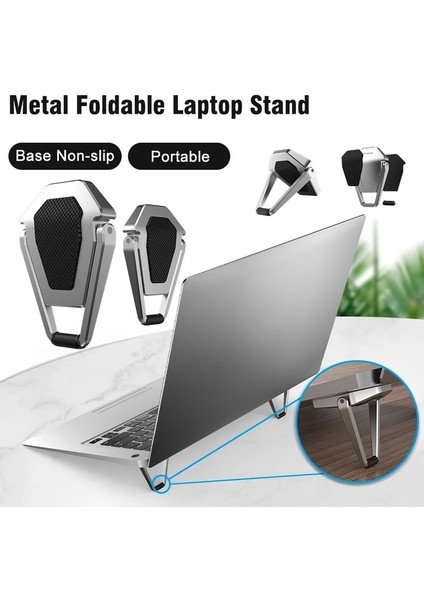 2 Adet Metal Katlanabilir Dizüstü Bilgisayar Standı Kaymaz Taban Braketi Desteği Macbook Pro Air Için Lenovo Thinkpad Pc Dizüstü Bilgisayarlar Mini Soğutma Standı Ayakları (Yurt Dışından)
