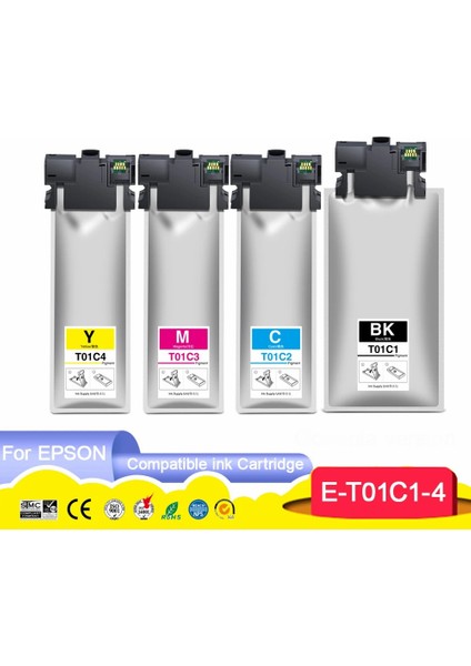 Epson Workforce Pro WF-C529R T01C1-T01C2-T01C3-T01C4 4 Renk Muadil Kartuş Takım Set - Siyah 10.000 Sayfa- Renkliler 5.000 Sayfa