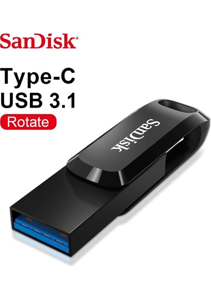 128GB Sandisk 32GB 64GB 128GB Ultra Çift Sürücü Go Sdddc3 064G G46 2'si 1 Arada USB Tip-A Tip-C Flash Sürücü Usb3.1 Kalem Sürücü USB C Pendrive (Yurt Dışından)