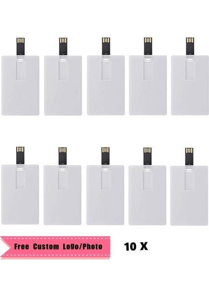 Plastik Kutu ile 2 GB 10 Adet Özelleştirilmiş Şirket Logosu Coloful Fotoğraf Kredi Kartı USB Flash Sürücü Pendrive 8 GB 16 GB 32 GB 64 GB Kalem Sürücü Memory Stick (Yurt Dışından) fiyatları