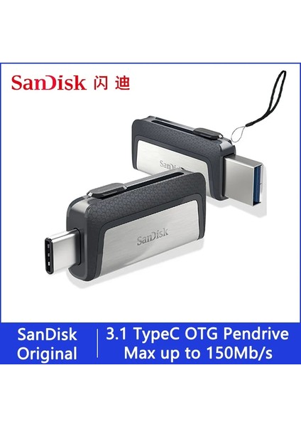 Sdddc2 cc 32GB Sandisk Type C Otg USB Flash Sürücü 128 GB Pendrive 128GB 64GB 32GB 256GB 16GB Pen Drive 3.1 USB Bellek Anahtar Bellekte Disk (Yurt Dışından)