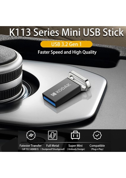 IPhone Için Adaptör 64 GB Yeni Kodak K113 Usb3.2 Yüksek Hızlı USB Flash Sürücü Mını Metal Anahtar Pendrive 128 GB 64 GB 32 GB Pc Araba Dizüstü Masaüstü Için (Yurt Dışından) fiyatları