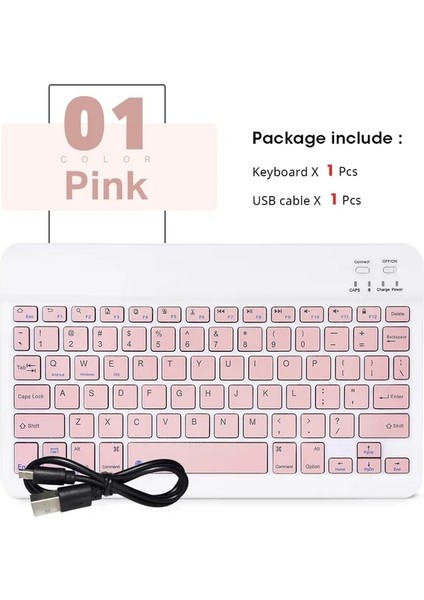 Pembe-Hayır Fare Bluetooth Klavye iPad Xiaomi Samsung Huawei Tablet Dizüstü Ios Android Rusça Arapça Kore Taşınabilir Kablosuz Klavye (Yurt Dışından)