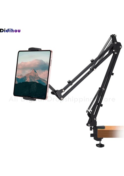 Telefon Için Yeni Yükseltilmiş Metal Masaüstü Tablet Tutucu Uzun Kol Tablet Standı Klipler Yatak Masası Tembel Telefon Tutucu Braketi Desteği iPad iPhone Için (Yurt Dışından)