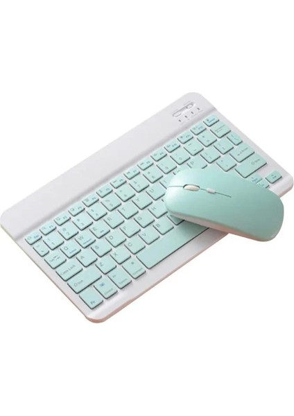 Yeşil 1 Adet 10/7 Inç Kablosuz Klavye Bluetooth Klavye Kablosuz Fare ile iPad Tablet Telefon Için Şarj Edilebilir Klavye Android Için (Yurt Dışından) modelleri
