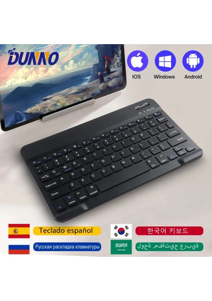 Açık Yeşil 1 Bluetooth Uyumlu Klavye Samsung iPad Xiaomi Huawei Lenovo Tablet Ios Android Windows Kablosuz Teclado ve Fare Için (Yurt Dışından)