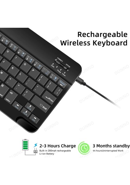 Açık Yeşil 1 Bluetooth Uyumlu Klavye Samsung iPad Xiaomi Huawei Lenovo Tablet Ios Android Windows Kablosuz Teclado ve Fare Için (Yurt Dışından)