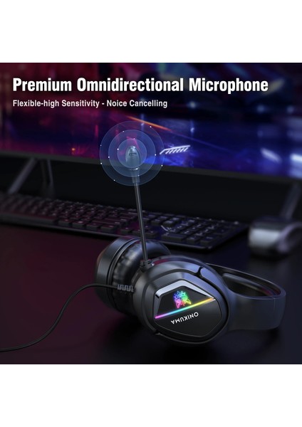 X2 Oyun Kulaklıkları Oyun Kulaklığı Bas Surround Stereo Kafa Üstü Kulaklıklar Casque Mikrofon ile 3.5mm Ps4 Xbox Pc Dizüstü Bilgisayar Için (Yurt Dışından) indirimleri
