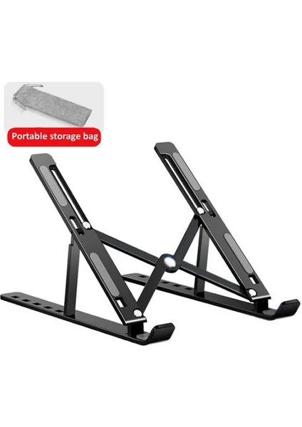 Siyah Katlanabilir Dizüstü Bilgisayar Standı Alüminyum Dizüstü Standı Taşınabilir Dizüstü Bilgisayar Tutucu Tablet Standı Bilgisayar Desteği MacBook Air Pro ipad (Yurt Dışından)