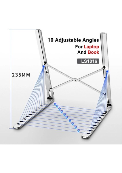 1011-GÜMÜŞ Dizüstü Bilgisayar Standı Raf x Tarzı Ayarlanabilir Katlanabilir Alüminyum Alaşım Ofis Masaüstü Dizüstü Bilgisayar Tutucu Masası 7-15 Inç Macbook Pro Air Için (Yurt Dışından) fırsatları