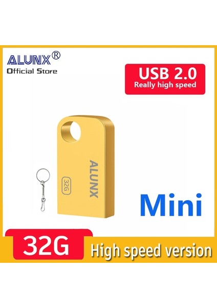 32G Alunx 100% Orijinal Pendrive 128GB Memory Stick 32GB 4gb Metal USB Flash Sürücü 128GB Pen Drive 64 GB 8gb USB Stick 16 GB (Yurt Dışından)