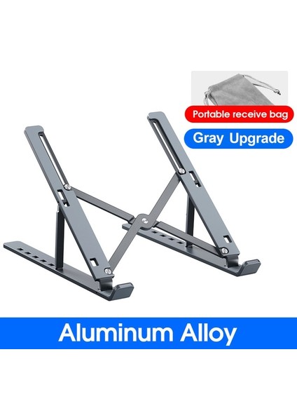 Gri Yükseltme Mini Çok Fonksiyonlu Katlanabilir Dizüstü Bilgisayar Standı Ayarlanabilir Alüminyum Dizüstü Bilgisayar Destek Masası Tabanı Tutucu Dizüstü Tablet Aksesuarları (Yurt Dışından)
