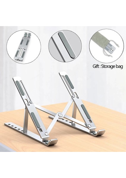Gümüş 3 Dizüstü Bilgisayar Tutucu MacBook Air Pro 13 Retina Dizüstü Bilgisayar Standı Braketi Katlanabilir Alüminyum Alaşım Dizüstü Bilgisayar Tutucu Pc Dizüstü Bilgisayar Için (Yurt Dışından) modelleri