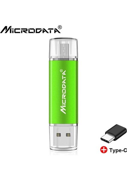 Yeşil 64 GB 3 In 1 Tip-C USB 2.0 Otg Kalem Sürücü Yüksek Hızlı USB Flash Sürücü 16 GB 32 GB 64 GB 128 GB Memory Stick Kalem Android Telefon Için (Yurt Dışından)