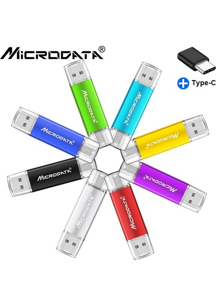 Yeşil 64 GB 3 In 1 Tip-C USB 2.0 Otg Kalem Sürücü Yüksek Hızlı USB Flash Sürücü 16 GB 32 GB 64 GB 128 GB Memory Stick Kalem Android Telefon Için (Yurt Dışından)