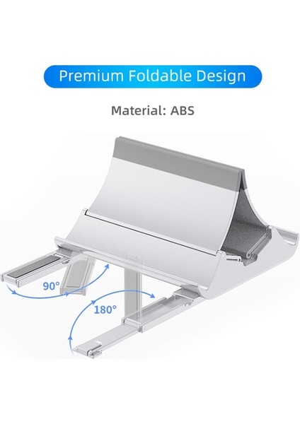 Beyaz Premium Cabletıme Dizüstü Bilgisayar Standı Dikey Masaüstü Yerçekimi Tutucu Taşınabilir Dizüstü Bilgisayar Dock Tablet Standı MacBook iPad Xiaomi Hp Dell (Yurt Dışından)