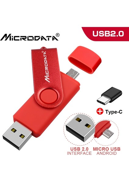 Mor 64 GB Çok Renkli Yüksek Hızlı Tip-C 3'ü 1 Arada Otg USB Flash Sürücü 64 GB 128 GB Kalem Sürücüsü 32 GB Akıllı Telefon Için Pendrive Mikro USB Sopa (Yurt Dışından)