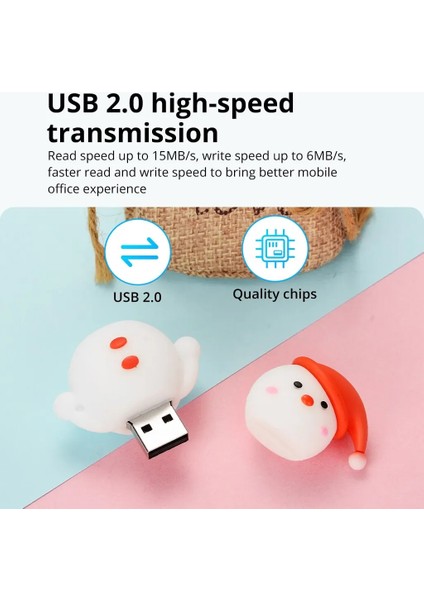 64GB Noel USB Flash Sürücü 64GB Usb2.0 Pc Cep Telefonu Için Flash Sürücü 64GB Memory Stick Kalem Sürücü 64GB Noel Hediyesi (Yurt Dışından) modelleri