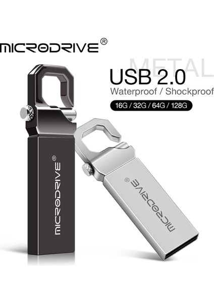 Gümüş 256 GB Metal USB Flash Sürücü 32 GB 64 GB 128 GB Yüksek Hızlı USB 2.0 Pendrive Su Geçirmez Kalem Sürücü USB Sopa Flash Sürücü Ücretsiz Hediye (Yurt Dışından) fırsatları
