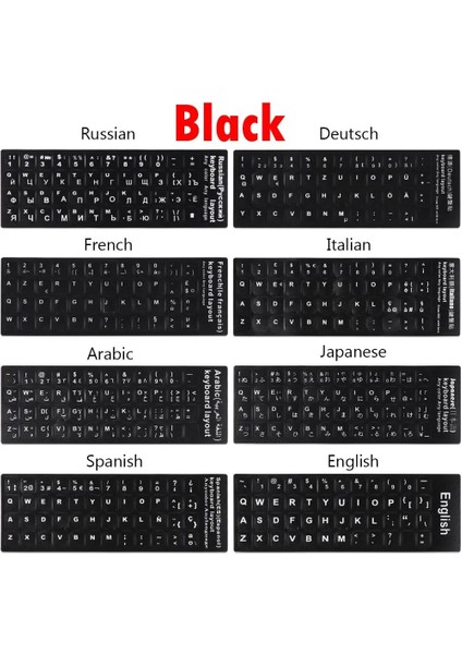 Beyaz Fransızca Yedek Klavye Mektup Çıkartmaları Kaymaz Aşınmaya Dayanıklı Ispanyolca/ingilizce/rusça/deutsch/arapça/italyanca/japonca/korece (Yurt Dışından) indirimleri