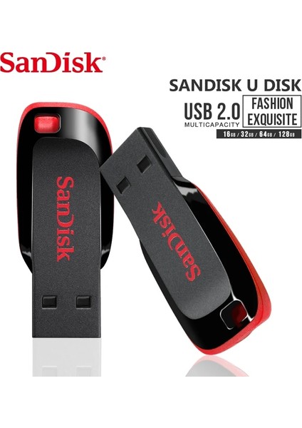 32GB Sandisk SDCZ50 Mini USB Flash Sürücü 128GB 64GB 32GB 16GB 8gb Pendrive Usb2.0 Flash Sürücü Kalem Sürücü Hafıza Çubuğu Diski (Yurt Dışından)