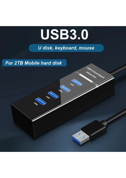 1.2m 7 Port Usb3.0 4/7 Port USB 3.0 Hub Splitter Adaptör Kablo Uzunluğu 30/120CM Masaüstü Pc Için Yüksek Hızlı Mac Dizüstü Klavye Fare Accesorios (Yurt Dışından)