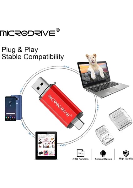 Mavi 128GB Pendrive Tip C Otg USB Flash Sürücü 128GB 64GB 32GB USB Memory Stick 2.0 Pendrive Tip-C Cihaz Için Yüksek Hızlı (Yurt Dışından)