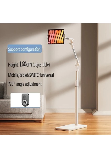 1.6 M B 360° Türbin Kendinden Kilitlemeli Ipad Zemin Standı Başucu Katlanabilir Mekanik Kol Desteği Telefon Ölçeklenebilir Tembel Tablet Braketi Ofis (Yurt Dışından)