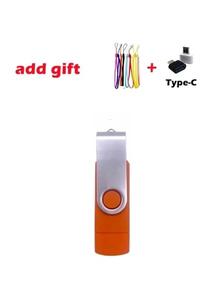 Turuncu 64 GB Ücretsiz Logo USB 2.0 Mikro USB Sopa Özel Logo Çift Kullanımlı Otg Flash Sürücü Kalem Sürücü 4 GB 8 GB 16 GB 32 GB 64 GB Pendrive Telefon Tv Için (Yurt Dışından)