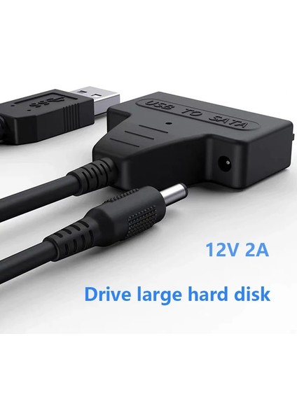 USB 2.0 Abd Sata USB 3.0 Kablosu Güç Kaynağı Adaptörü 2.5 3.5 Inç Sabit Disk Disk Harici Konektör SSD HDD 22PIN Adaptör Sata A USB (Yurt Dışından)