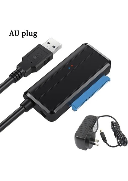 Au Fişli 45CM USB Sata 3 Kablo Sata'dan USB 3.0'a Adaptör 5 Gbps Desteği 2.5/3.5ın Harici SSD HDD Adaptörü Sabit Disk 3.5 Sata 3'ten Usb'ye Adapt Pc (Yurt Dışından)