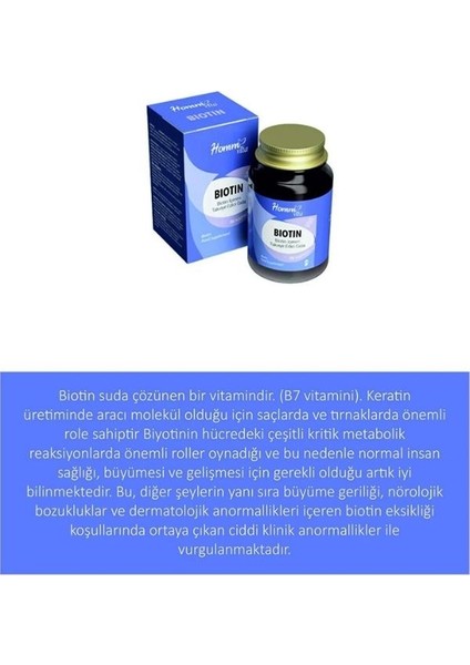 Evlium Homm Vita Biotin Içeren Takviye Edici Gıda 30 Kapsül